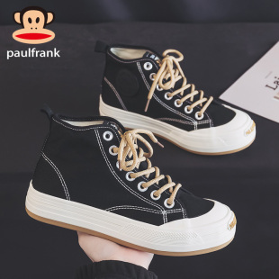 夏2025年新款 秋季 秋款 大嘴猴女款 球鞋 紫色高帮帆布鞋 运动板鞋 爆款