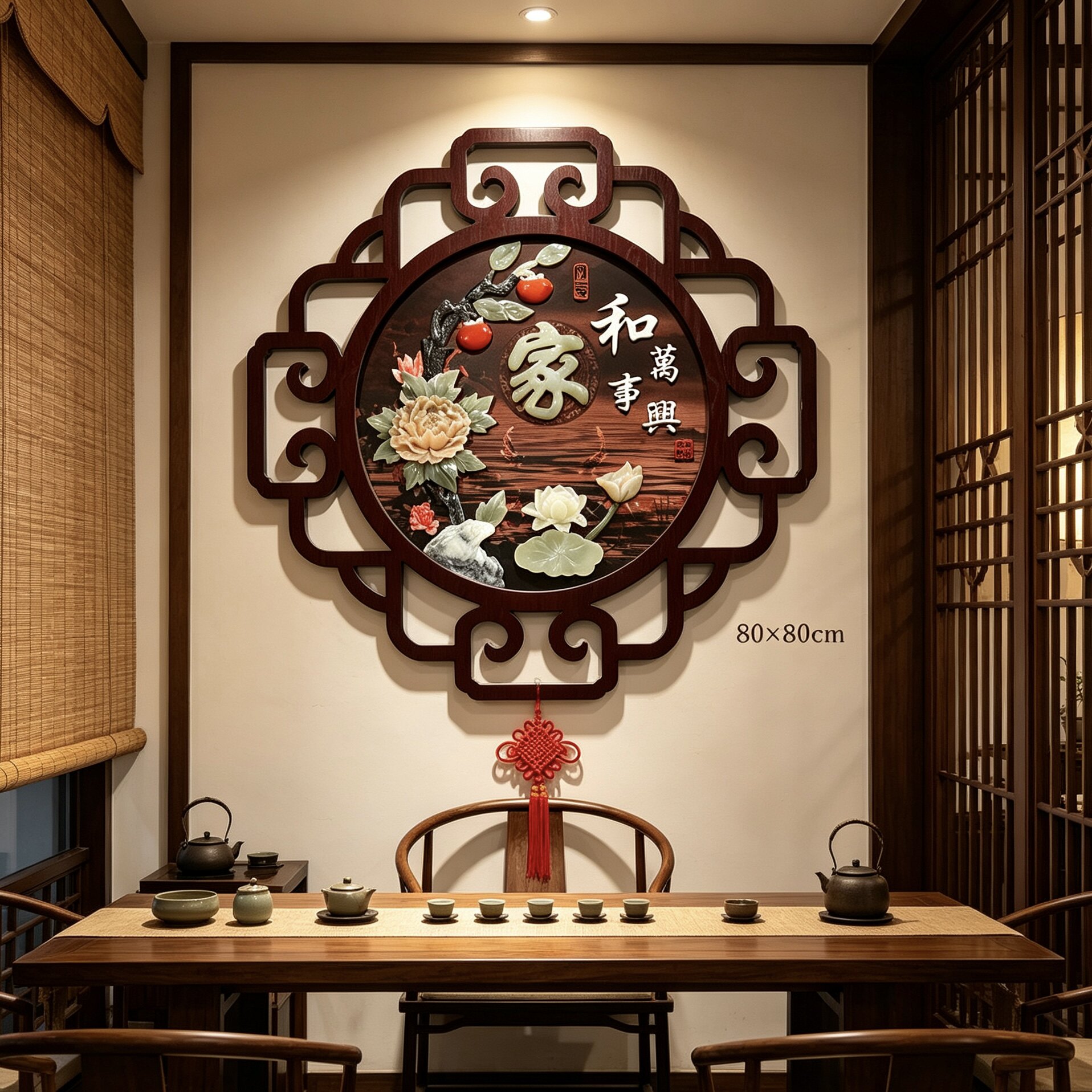 客厅装饰画挂件电视沙发背景墙壁画中式玄关过道走廊餐厅玉雕挂画