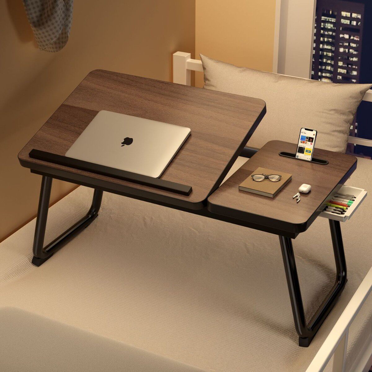 可升降床上小桌子笔记本电脑支架卧室飘窗桌家用懒人床上桌学生宿舍写