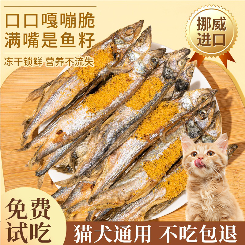 小鱼干多春鱼冻干猫零食猫条多春鱼满籽新鲜营成猫幼猫粮猫咪零食,宠物/宠物食品及用品,猫冻干零食,淘宝优惠券,粉丝福利购,淘宝优惠卷