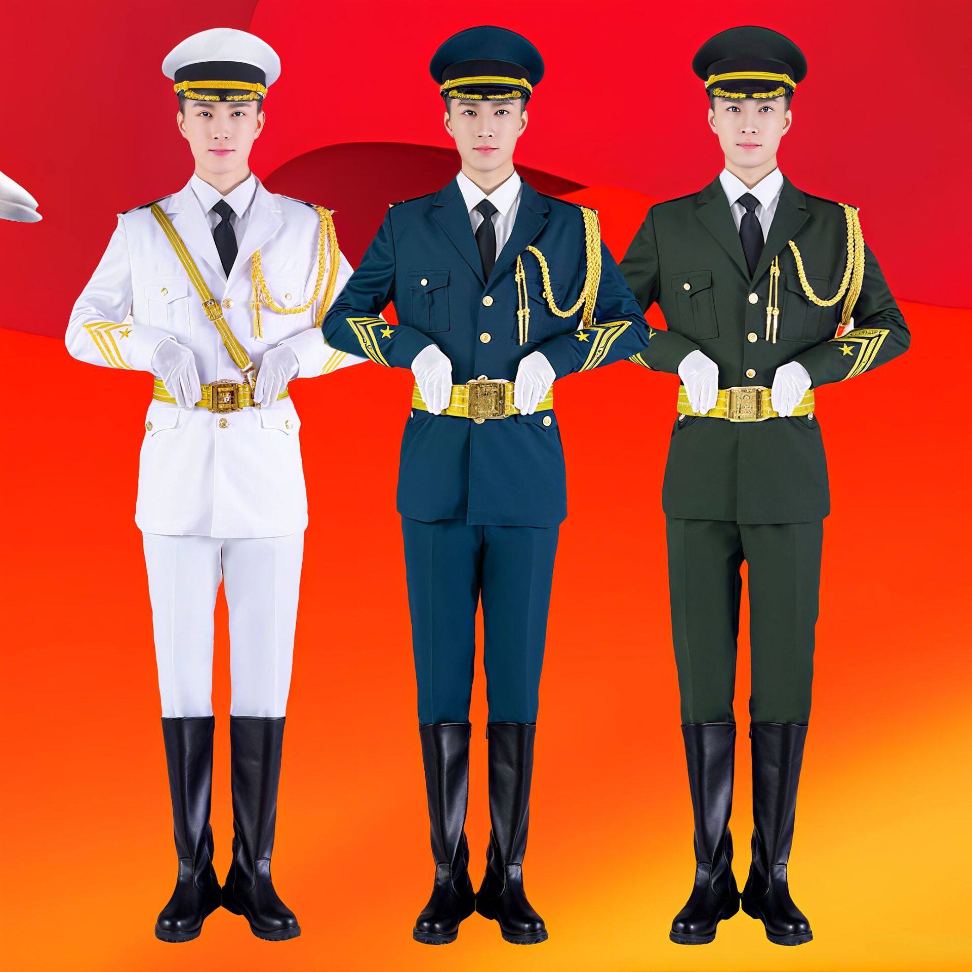 班仪仗队服装高中学生升旗手服饰学校护卫队演出套装礼服