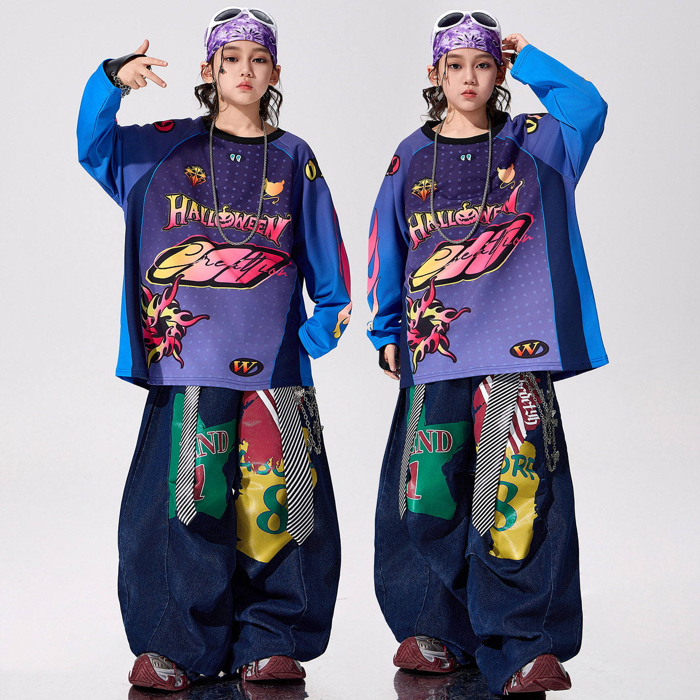 儿童街舞潮服男童炸街嘻哈hiphop演出服少儿酷帅元旦表演服架子鼓