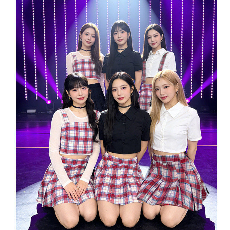 韩国女团演出制服啦啦队jk学生爵士舞团体网红表演服装