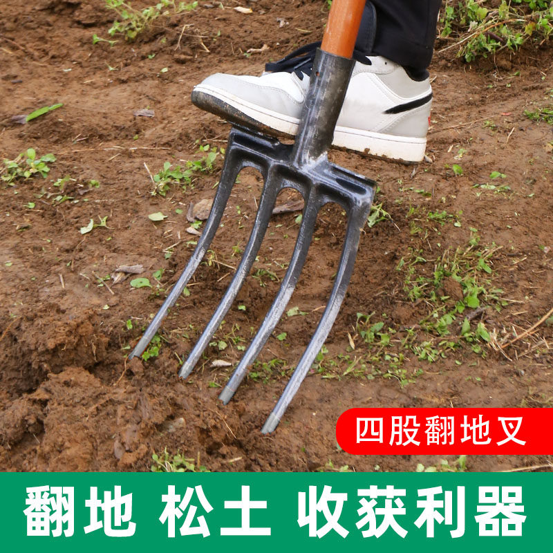 翻地松土神器户外翻土挖地挖葱姜蒜花生锄头人工深翻钢叉开荒农具,鲜花速递/花卉仿真/绿植园艺,锄头,淘宝优惠券,粉丝福利购,淘宝优惠卷