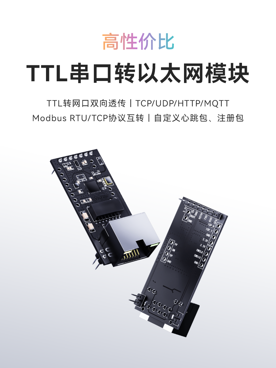 pTTLrj45cip串口串口转网口t串口转以太网模块透信通讯通数据传