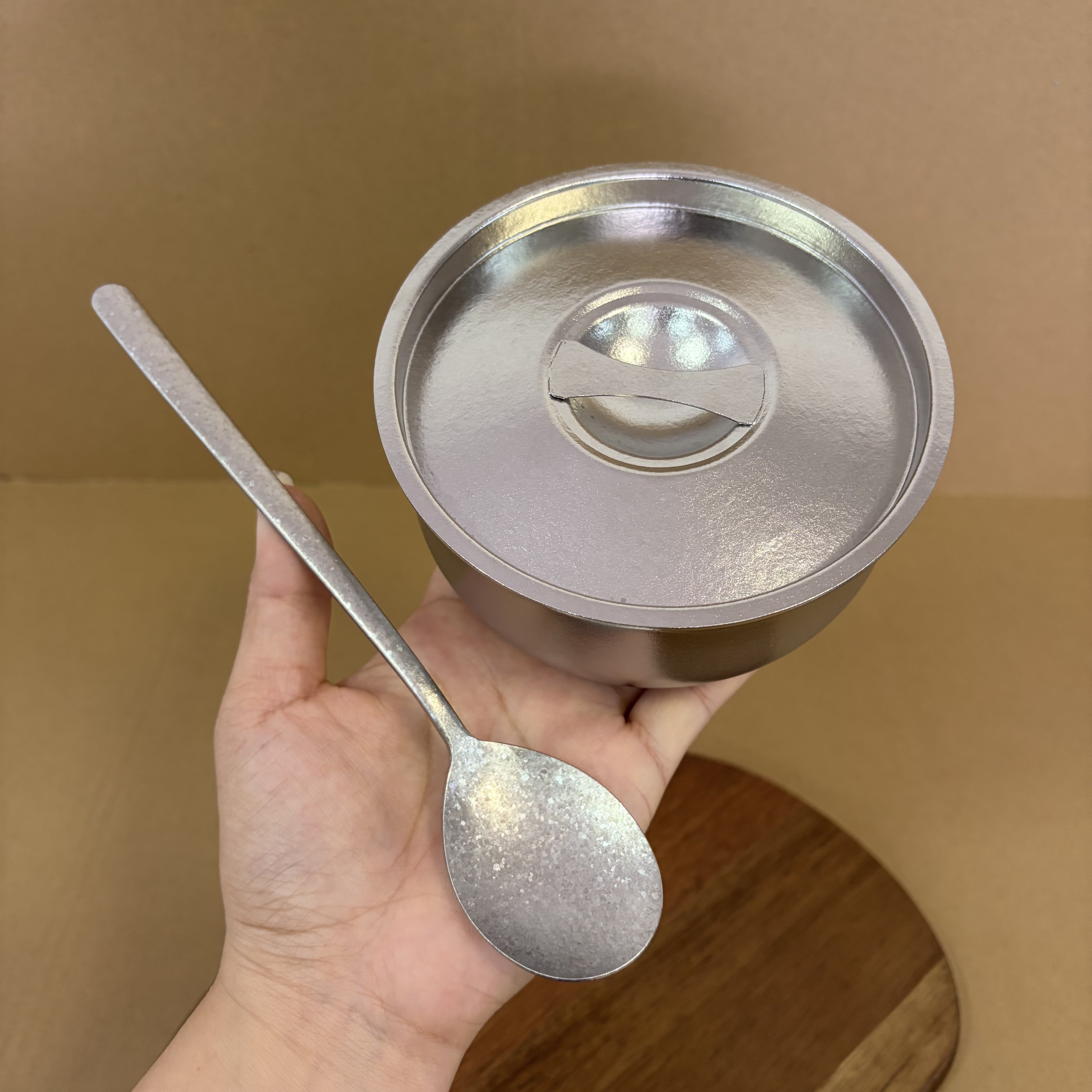 芯延纯钛长柄韩式蒸蛋碗防摔