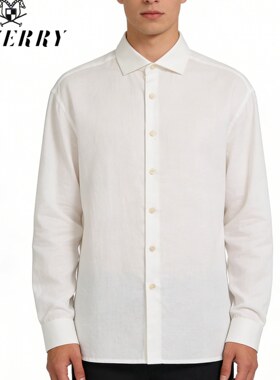 【大愿专享】79.2%莱赛尔-EQ男装亚麻混纺老钱风休闲衬衫-C374