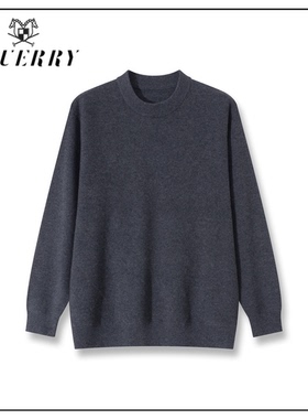 100绵羊毛男装长袖休闲通勤圆领毛衣-M510