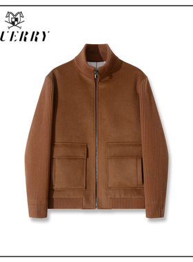 【潘文青专属】EQ男装100绵羊毛翻领大衣90鹅绒外套-Y502