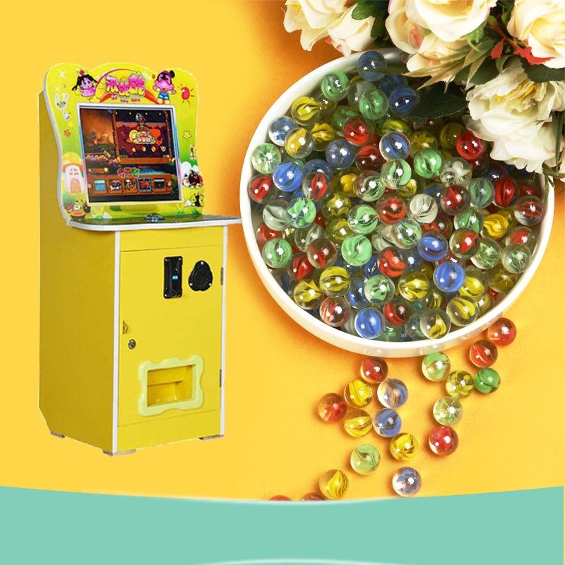 玻璃球弹珠14mm跳棋玻璃珠机专用玻璃珠子大小弹珠儿童游戏机弹珠