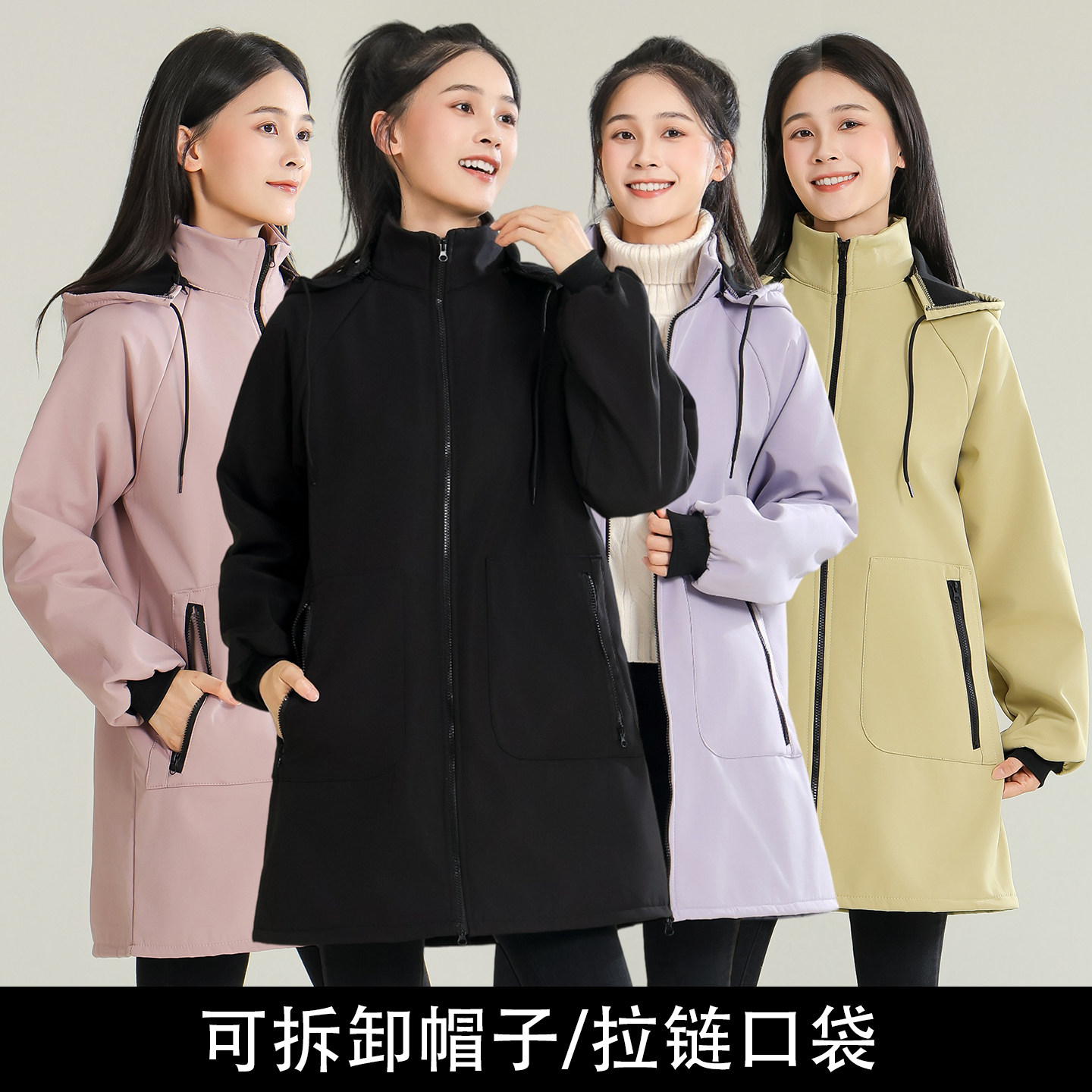 加绒罩衣成人女秋冬大褂防水劳保服耐穿大人围裙上班羽绒服工作服