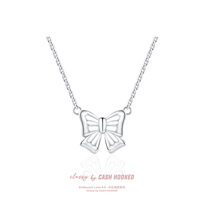ClassybyCH 银饰 彩虹瑰丽系列 极光丝缎蝴蝶结吊坠 轻奢生日送礼