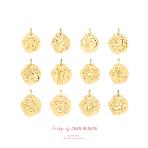 ClassybyCH 银饰 十二星座系列 天堂之星金色吊坠 轻奢生日礼物送