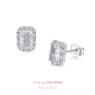 ClassybyCH 银饰 白色恋人系列 冰雾镜花耳钉 轻奢生日送礼