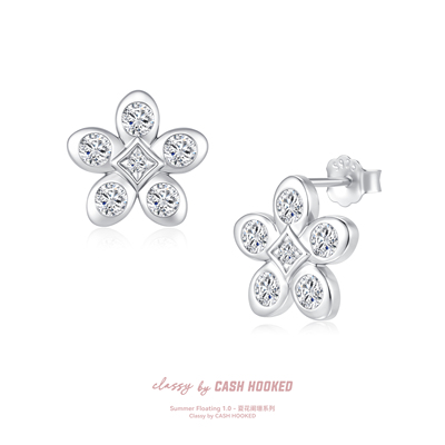 ClassybyCH 银饰 夏花阑珊系列 灵绽·SacreFleur 耳钉 轻奢送礼