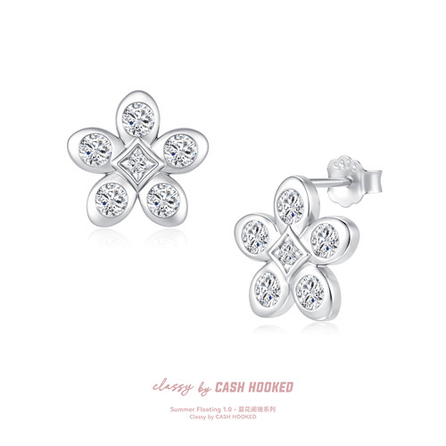ClassybyCH 银饰 夏花阑珊系列 灵绽·SacreFleur 耳钉 轻奢送礼