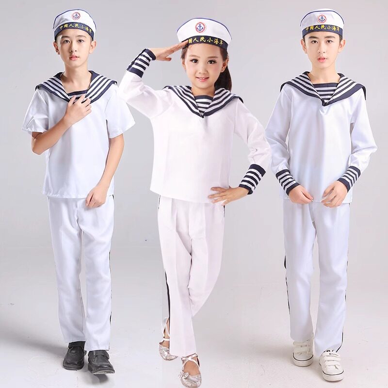 儿童演出服小海军表演服饰军装水手鼓手服夏令营男女中学生