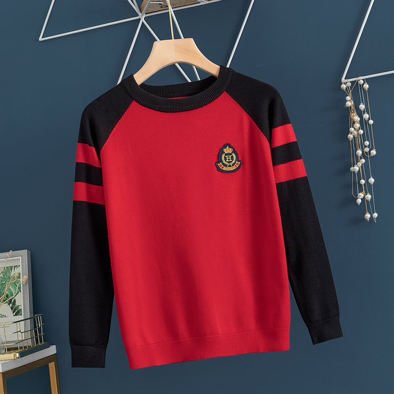 春秋男孩打底条纹新款洋气风毛衣