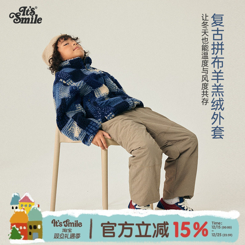 Itssmile复古牛仔羊羔绒外套