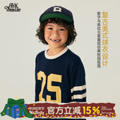 Its 男童羊绒运动冬装 smile童装 儿童针织毛衣女童高端品牌套头衫