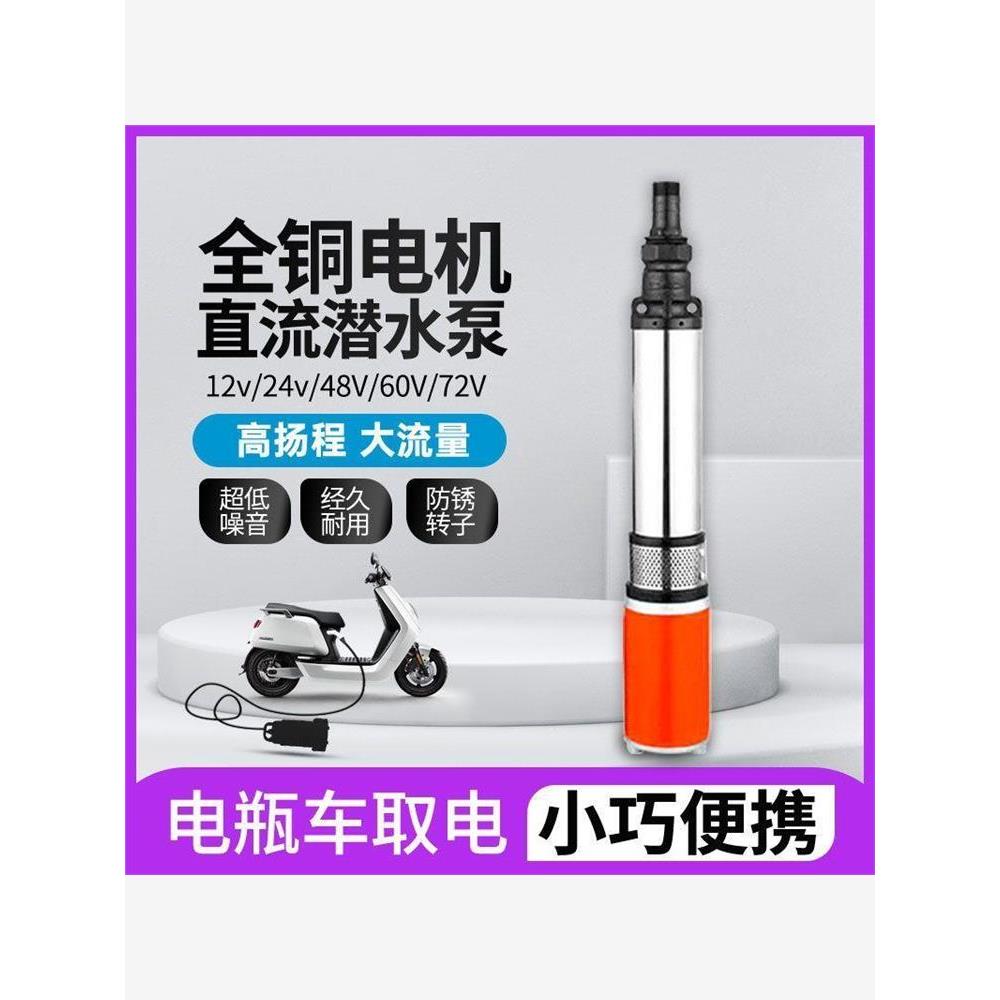 直流深井泵潜水泵12v抽水泵电动车电瓶车水泵通用24v48v60v72v