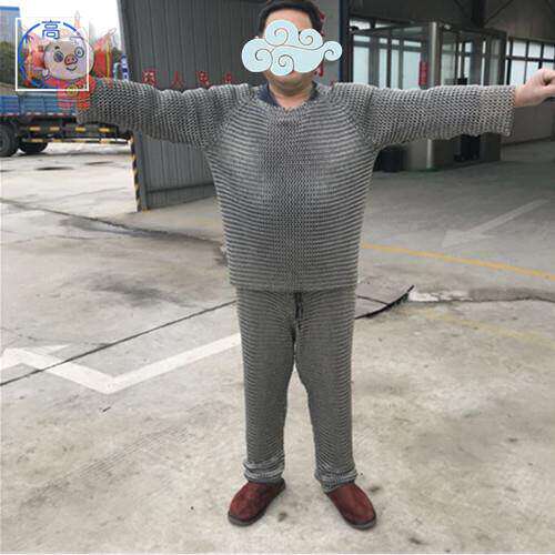 304不锈钢 全身盔甲 负重防护钥匙锁甲 长袖长裤 软猬甲裤子七分