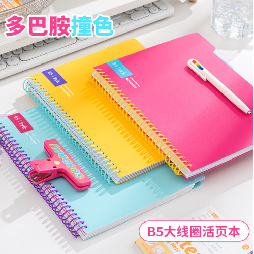 三年二班 PP软线圈笔记本本子可撕记事本日记本初中生专用a4加厚高颜值手账本学习必备用品横线错题本手帐本