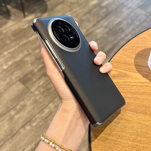 适用于vivoXFold3/3Pro折叠屏新款双中轴保护铰链手机壳xfold5高端奢华素皮全包防摔保护套简约商务男女款