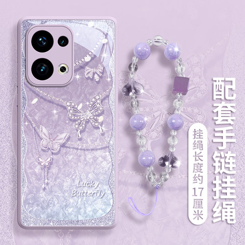 适用oppoReno系列玻璃壳蝴蝶手链