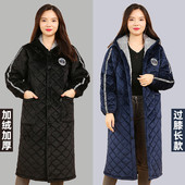 加厚加绒保暖罩衣加长款 冬季 新款 工作服男女围裙棉衣外套护衣大褂