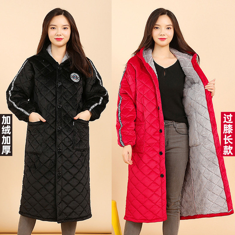 冬季新款加厚加绒保暖罩衣加长款工作服男女围裙棉衣外套护衣大褂,家庭/个人清洁工具,围裙,淘宝优惠券,粉丝福利购,淘宝优惠卷