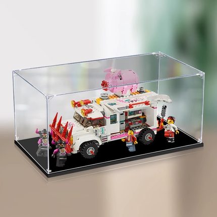 亚克力展示盒适用乐高80009猪大厨移动钉耙车收纳盒透明防尘罩
