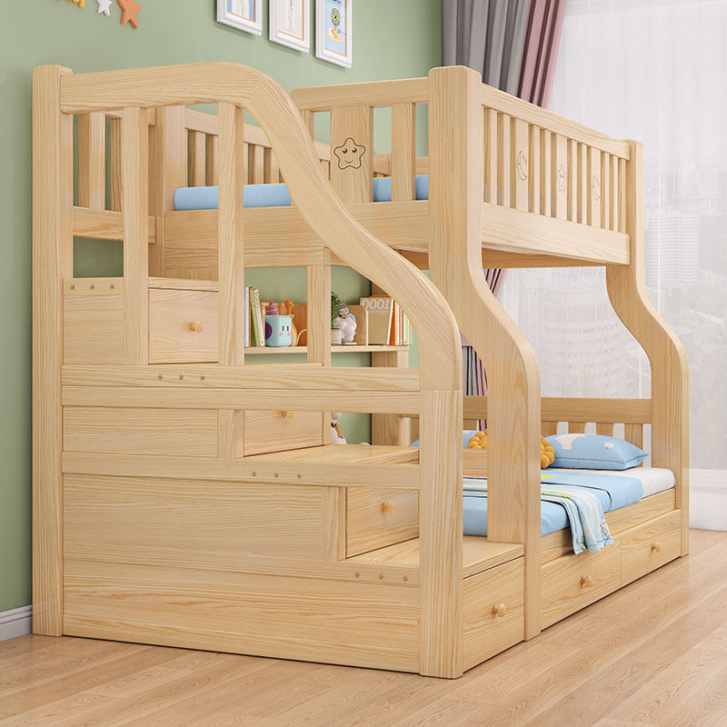 实木上下铺双层床儿童高低子母床多功能两层床小户型双人床上下铺