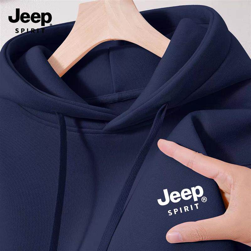 Jeep吉普连帽卫衣男士2025春秋季新款宽松休闲百搭上衣男装外套潮