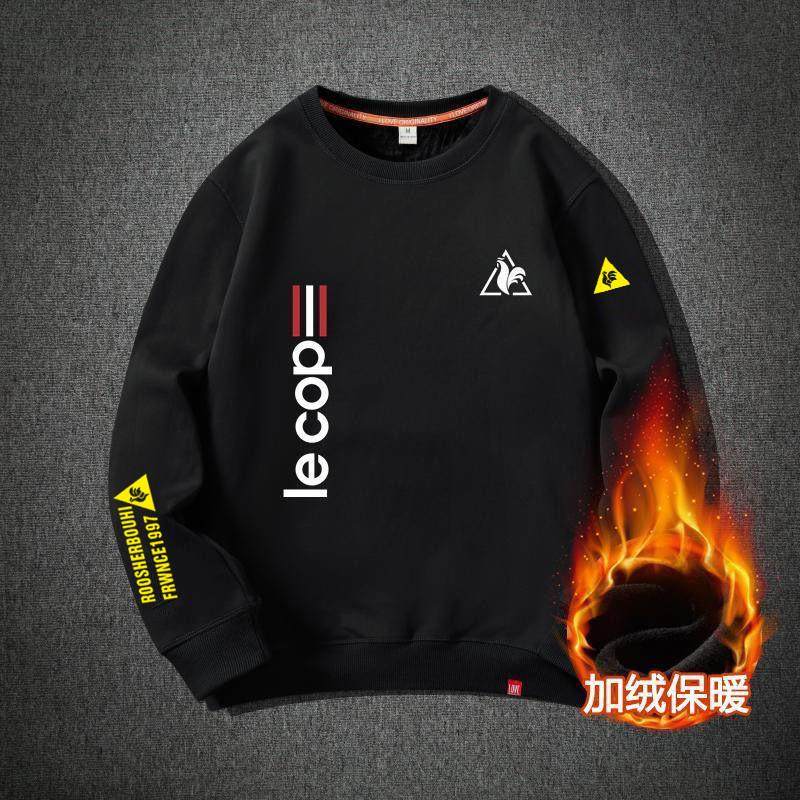 法国公鸡男款加绒卫衣秋冬男女同款情侣圆领宽松休闲运动长袖上衣