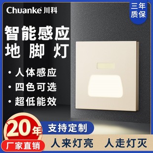 人体感应踢脚灯楼梯踏步感应灯楼道过道走廊LED地脚灯 86型 嵌入式