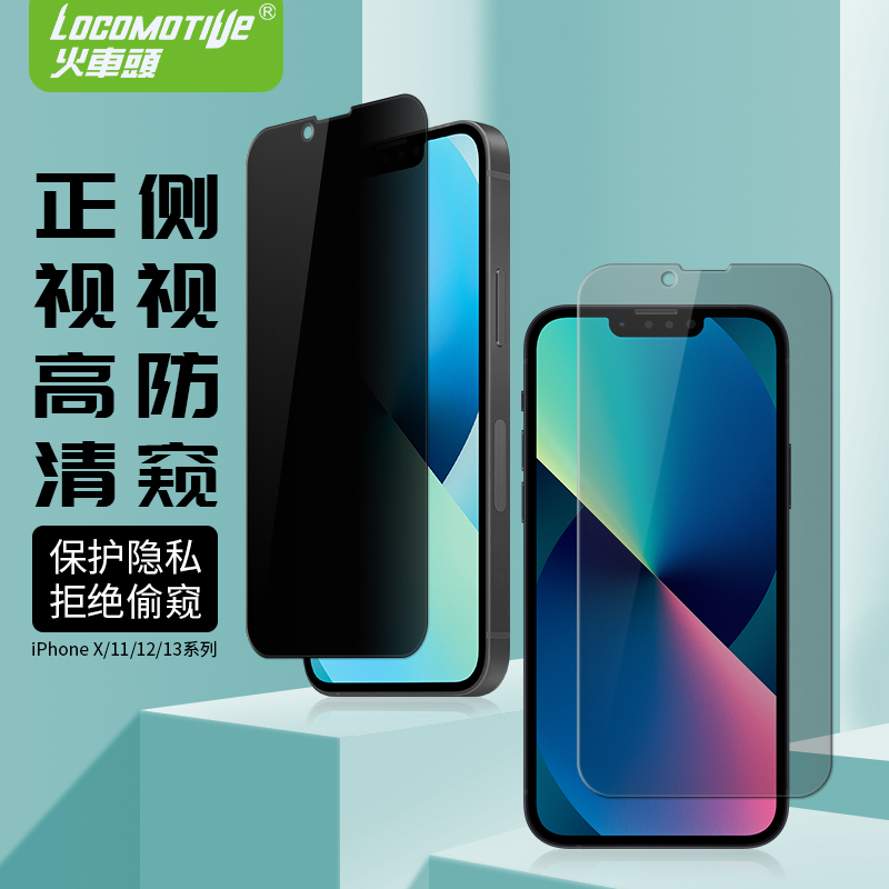 火车头28度左右防窥高铝硅钢化膜