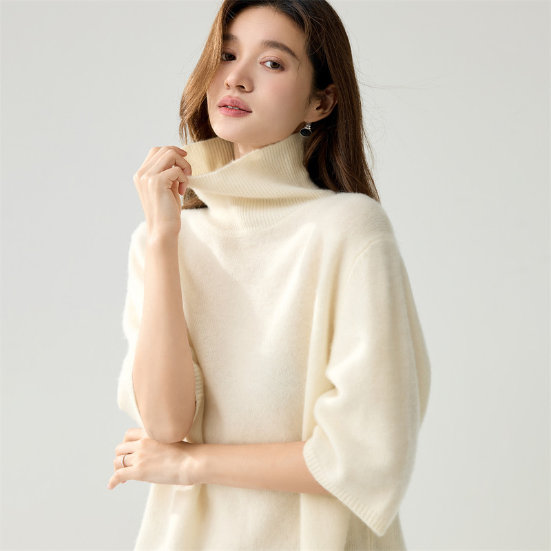 女款山羊绒高领慵懒风针织衫