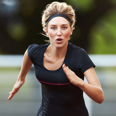 SHOCK ABSORBER跑步运动健身短袖T恤速干排汗女子紧身减震压缩衣