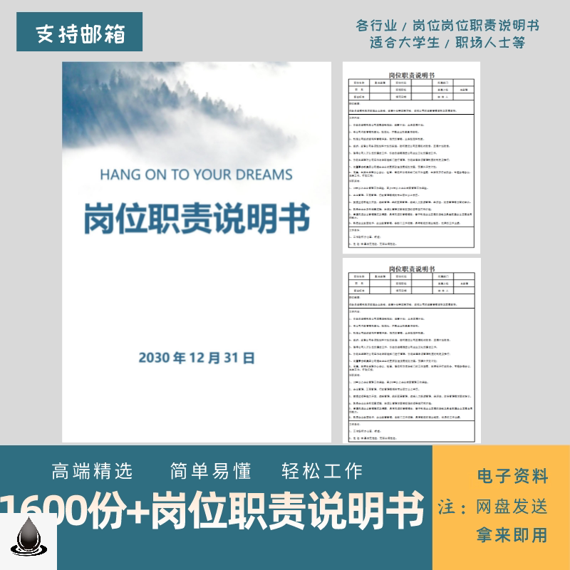 各行业岗位职责说明书模板责任描述公司企业部门员工核心职能素材