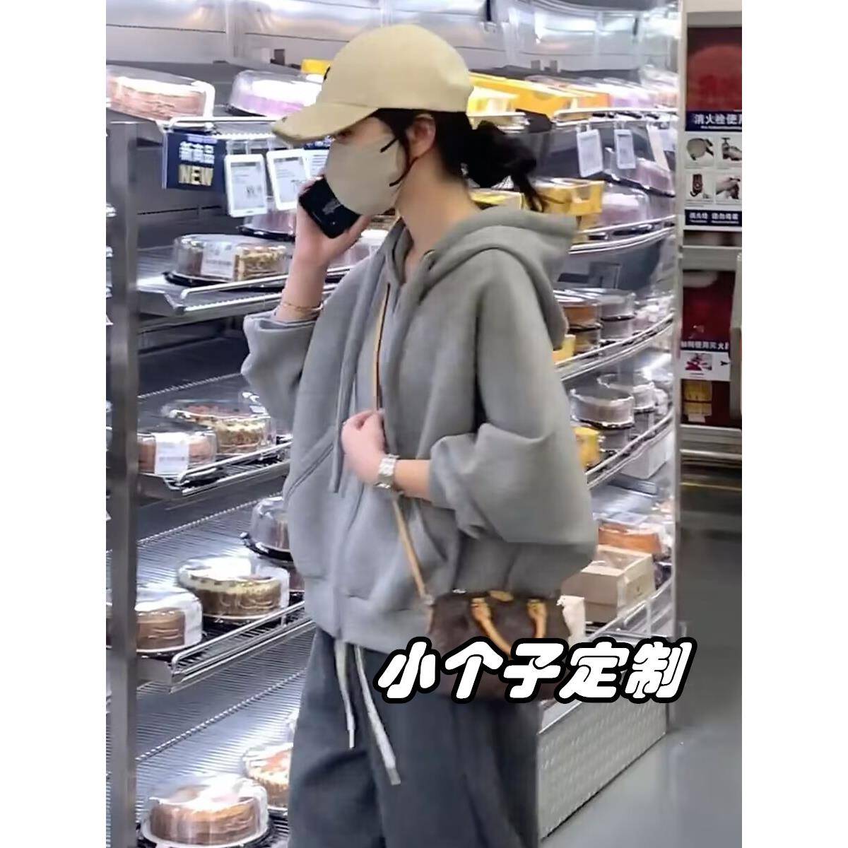 150小个子女装穿搭连帽卫衣外套女短款2025春秋新款休闲开衫上衣