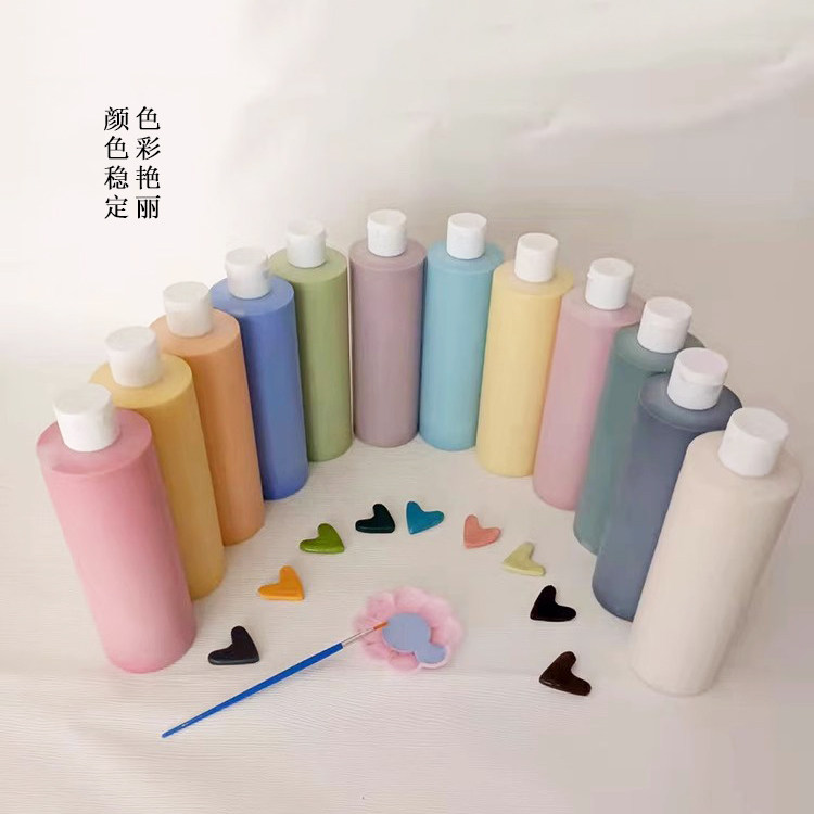 大瓶釉下彩浓缩色釉色剂绘无铅陶瓷颜料 陶艺陶吧学校釉料500ml