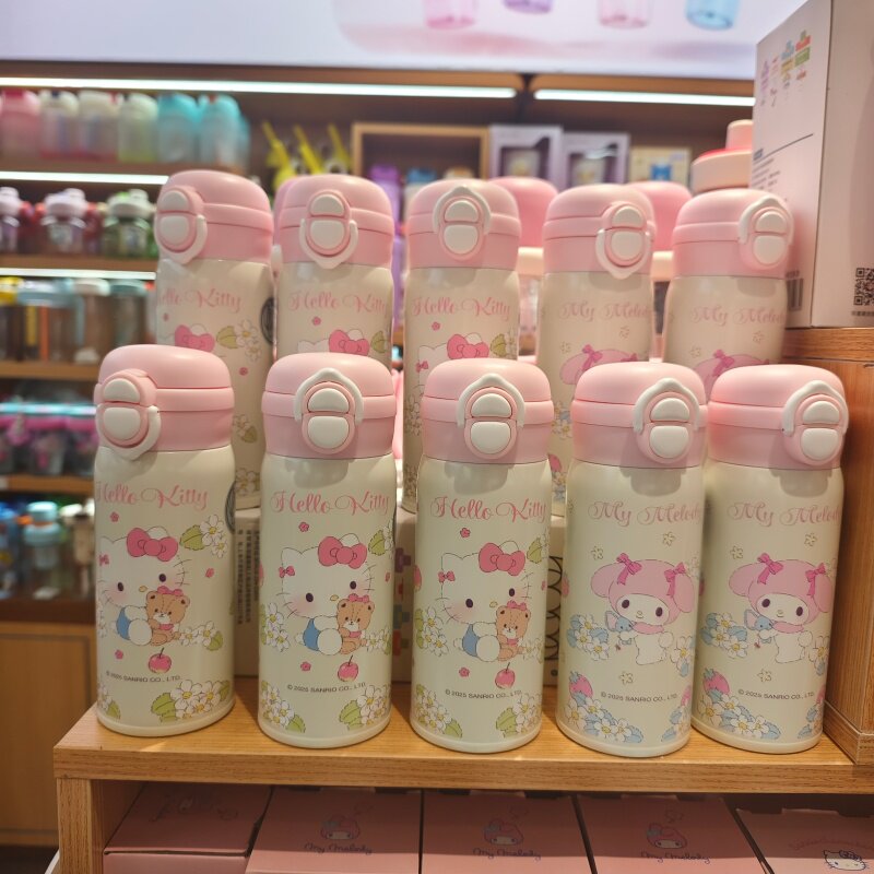 名创优品HelloKitty美乐蒂不锈钢保温杯直饮弹跳保暖水杯MINISO