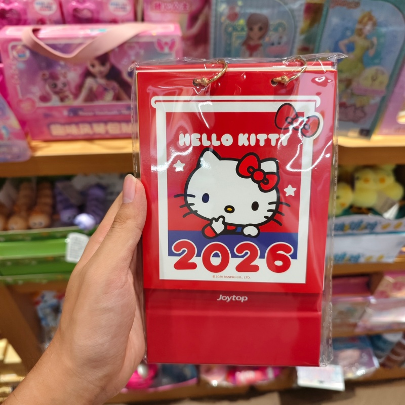 MINISO凯蒂猫红蓝系列2026年小台历名创优品