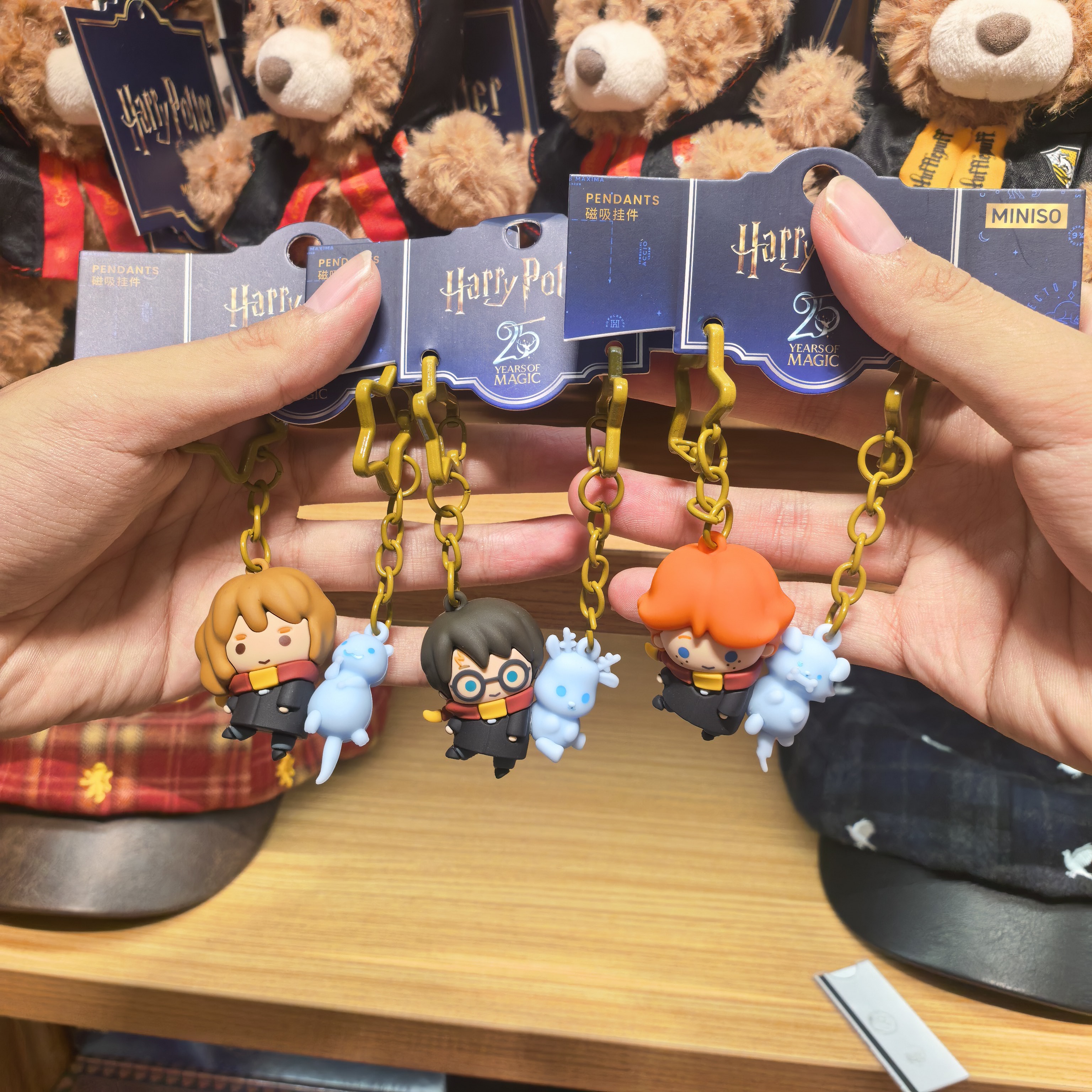 MINISO哈利波特25周年呼神护卫磁吸挂件赫敏罗恩名创优品