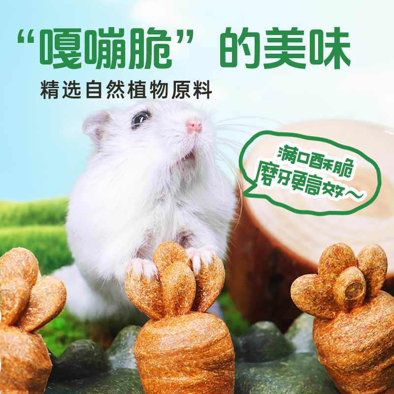 TEEWY萃微益草地胡萝卜磨牙棒零食饼干金丝熊仓鼠龙猫兔子花枝鼠