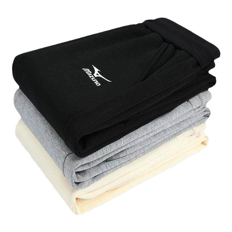 Mizuno/美津浓加绒卫裤男士春季户外休闲裤子宽松百搭直筒长裤