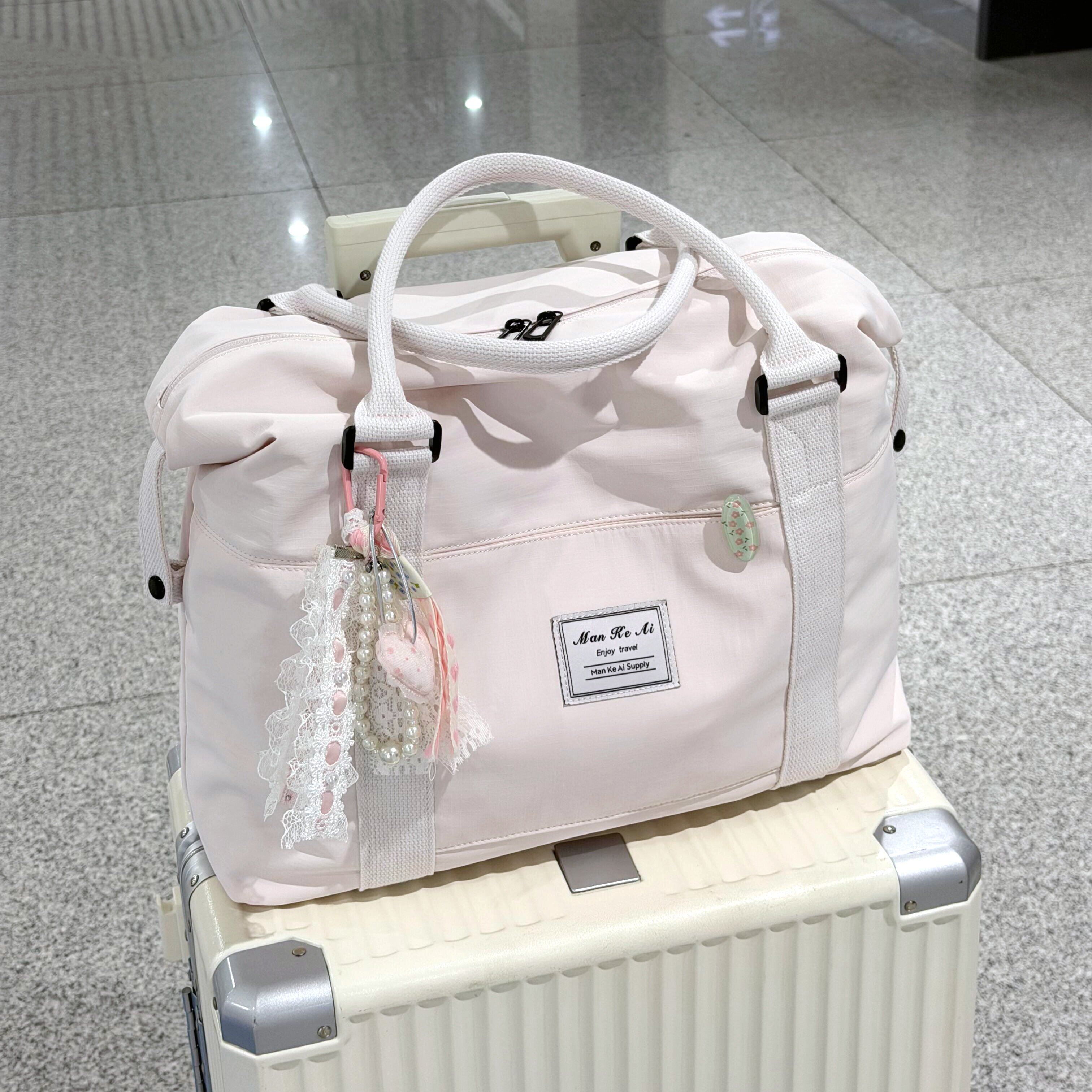 短途旅行包女轻便高颜值可上飞机小型轻便大容量拉杆行李包收纳袋