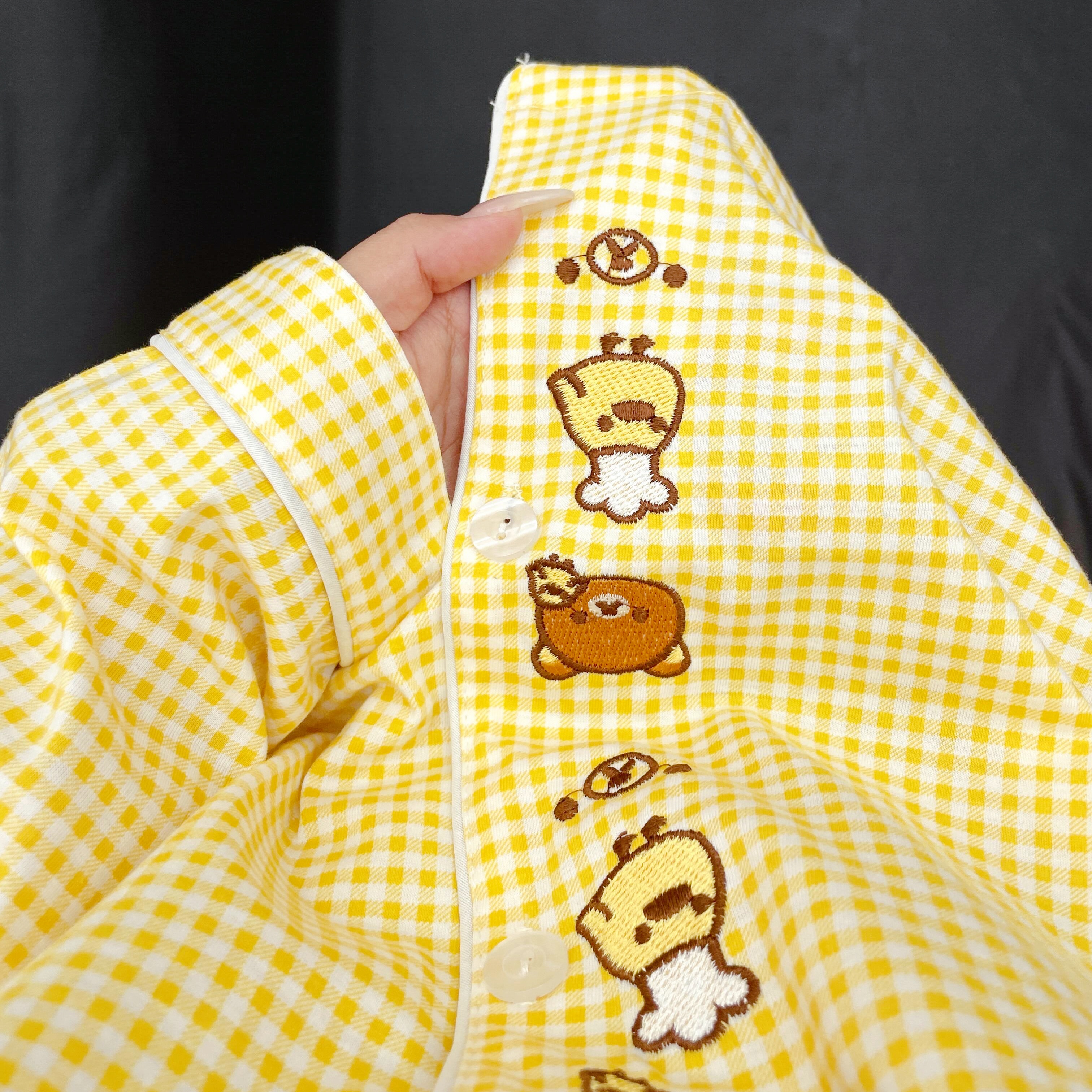 轻松熊睡衣女款秋季新款长袖薄款睡衣日系卡通可爱宽松家居服套装