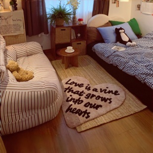 卧室床边地毯爱心地毯地垫客厅脚垫地毯冬加厚新年乔迁新居装 饰